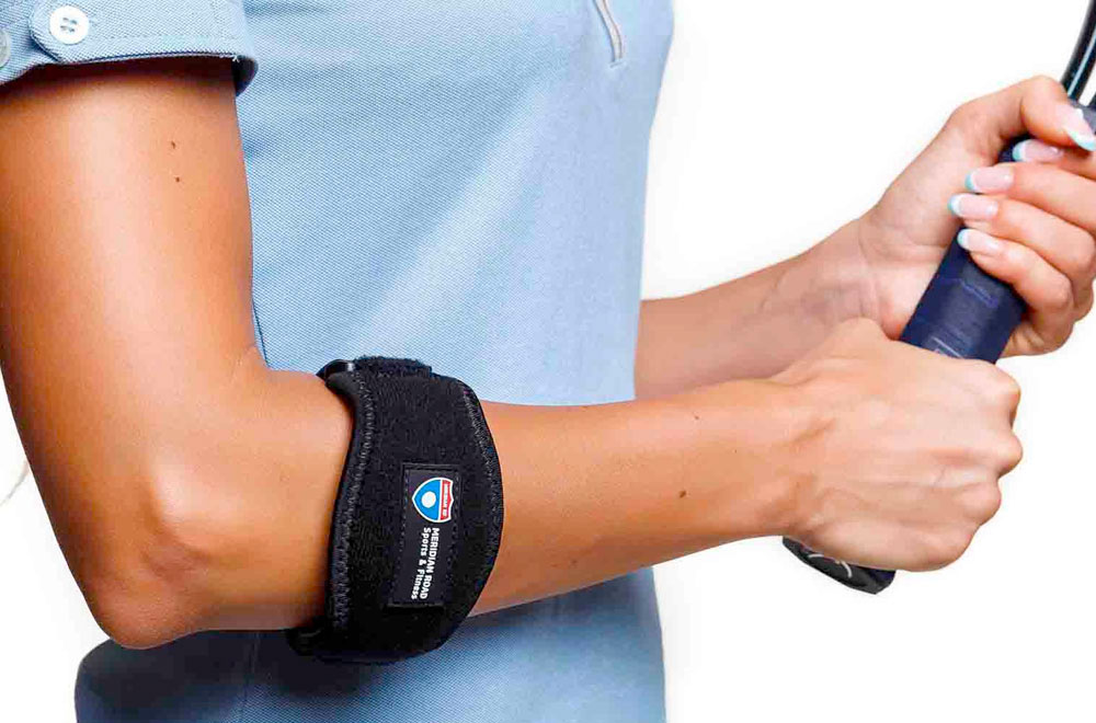 An elbow strap can be used in the treatment of tennis elbow