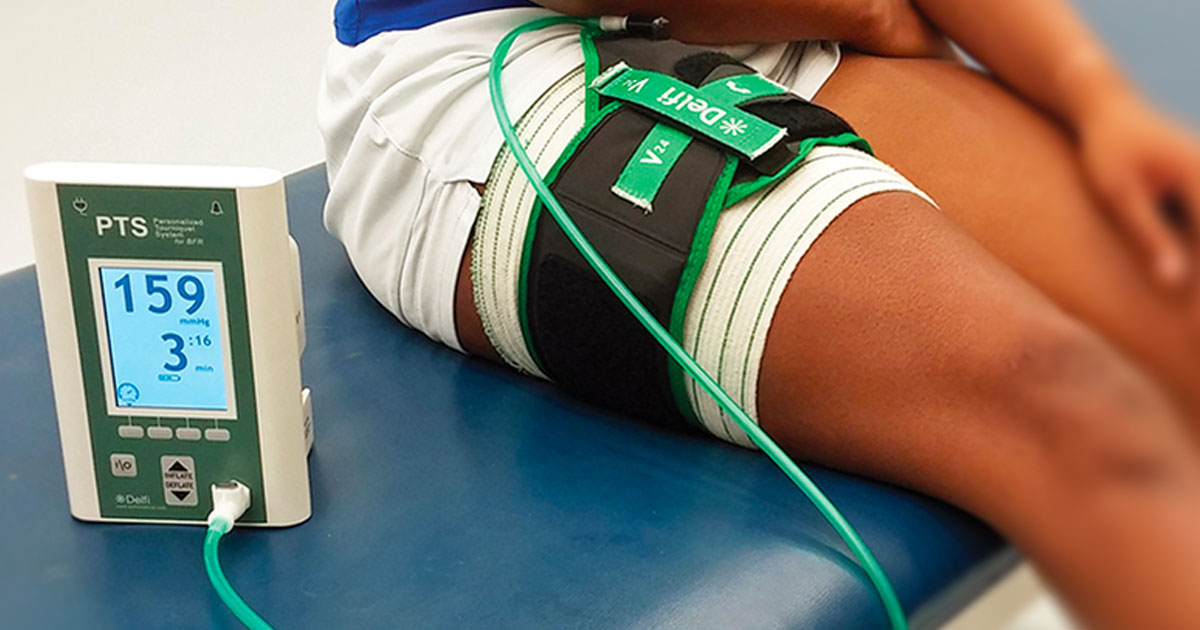 Blood Flow restriction, commonly referred to as BFR training, is a method whereby arterial inflow of the working muscles is partially restricted and venous outflow is completely obstructed to reduce the oxygen supply to the muscle.